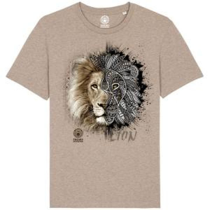Tshirt premium bio Lion Tribes Zoo de Thoiry  transfert Col Zoo de Thoiry British Khaki M