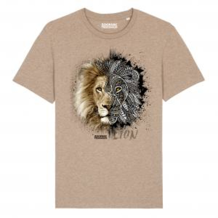 Tshirt premium bio Lion Tribes Zooparc de Tregomeur Heather Sand M