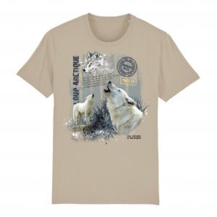 Tshirt premium bio Loup Arctique  transfert Col Parc Animalier dAuvergne Desert Dust S