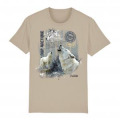 T-shirt premium bio Loup Arctique + transfert Col Parc Animalier d’Auvergne Desert Dust S