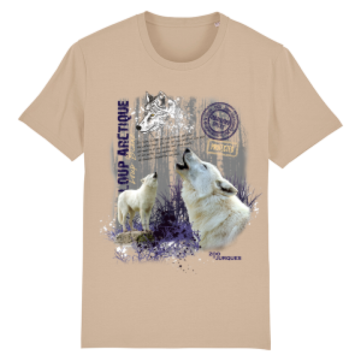 Tshirt premium bio Loup Arctique Zoo de Jurques Desert Dust M