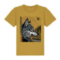 T-shirt premium bio Loup Linocut Safari de Peaugres + transfert Col Safari de Peaugres Ochre XS
