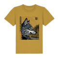 T-shirt premium bio Loup Linocut Zoo de Thoiry Ochre XS