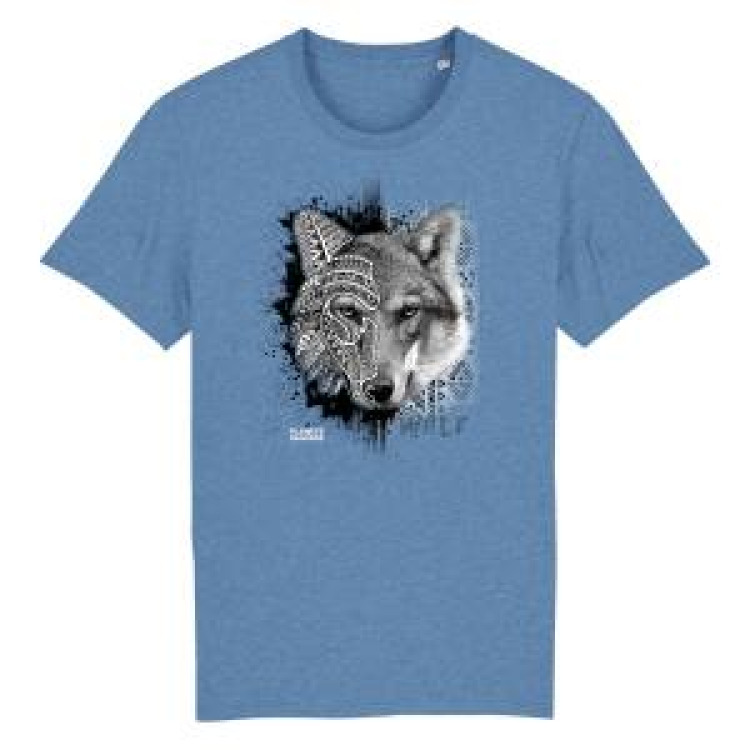 T-shirt premium bio Loup Natives Tribes Planète Sauvage Mid Heather Blue M