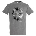 T-shirt premium bio Loup Natives Tribes Réserve de la Haute Touche Heather Grey M