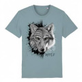 T-shirt premium bio Loup Natives Tribes + transfert Col Amn&eacute;ville Citadelle Blue XS