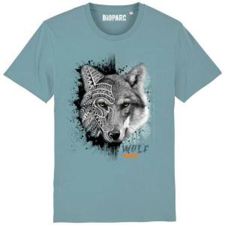 Tshirt premium bio Loup Tribes Bioparc  transfert Col Bioparc Citadelle Blue S