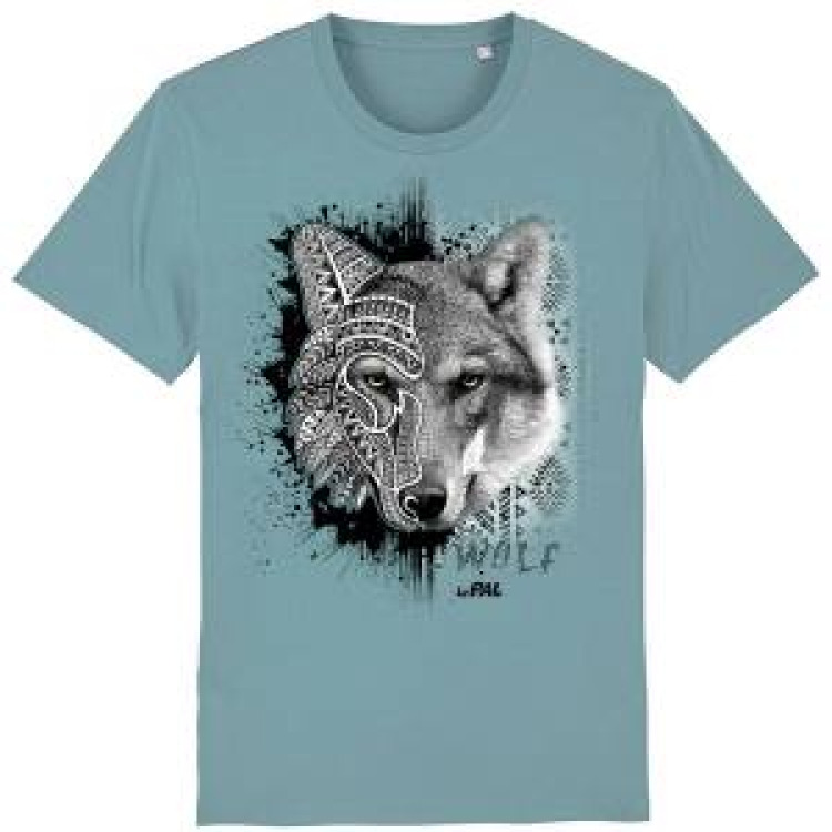 T-shirt premium bio Loup Tribes le Pal Citadelle Blue XL