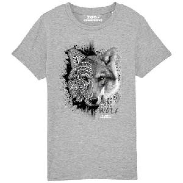 T-shirt premium bio Loup Tribes Zoo de Champrepus Heather Grey S