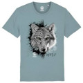 T-shirt premium bio Loup Tribes Zoo de Thoiry + transfert Col Zoo de Thoiry Heather Grey S