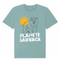 T-shirt premium bio Ours Planète Sauvage Teal Monstera S