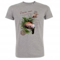T-shirt premium bio Panda Roux + transfert Col Cerza Heather Grey S