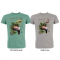 T-shirt premium bio Panda Roux + transfert Col Zoo d’Amiens Heather Grey S
