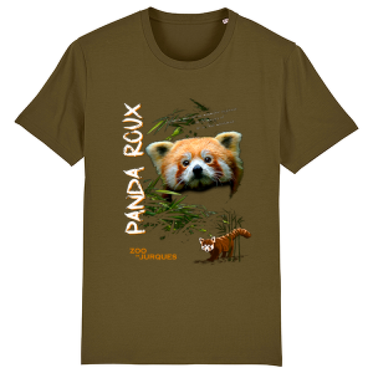 T-shirt premium bio Panda Roux Zoo de Jurques British Khaki S