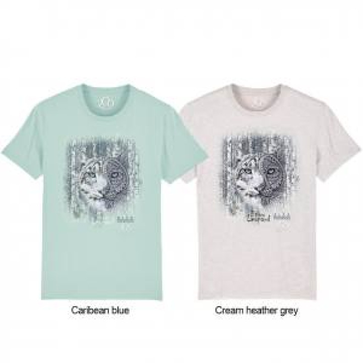 Tshirt premium bio Panthère des Neiges Native Tribes  transfert Col Zoo dAmiens Caribbean Blue M