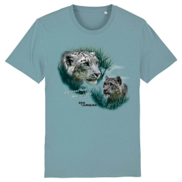 T-shirt premium bio Panth&egrave;re des Neiges Zoo de Jurques Citadelle Blue L