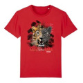 T-shirt premium bio Panth&egrave;re Native Tribes Cerza + transfert Col Cerza Bright Red S