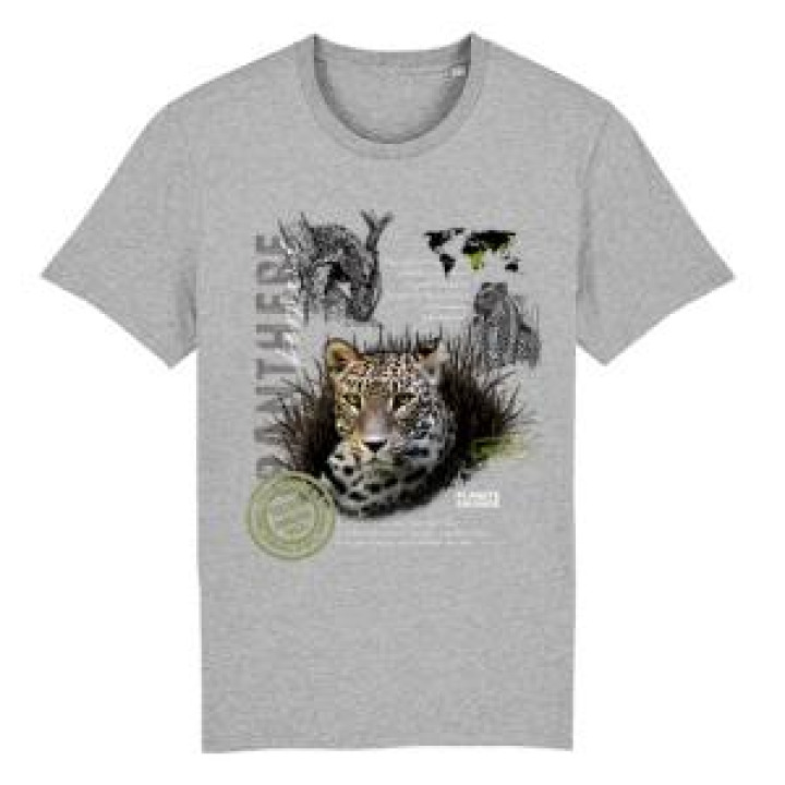 Tshirt premium bio Panthère Planète Sauvage Heather Grey S