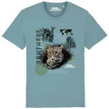 T-shirt premium bio Panthère Zoo de Champrepus Citadelle Blue XS