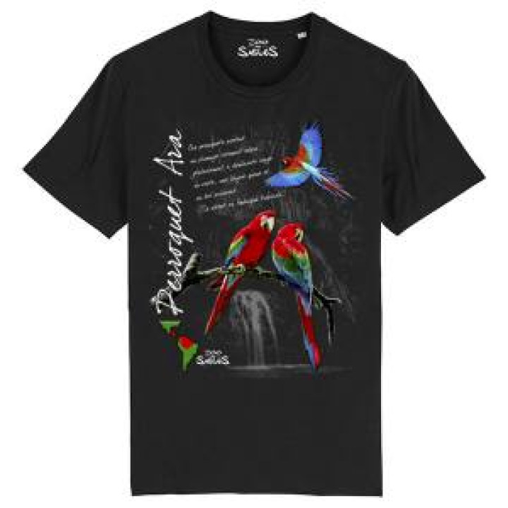 Tshirt premium bio Perroquets  transfert Col Zoo les Sables dOlonne Black M
