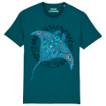 T-shirt premium bio Raie Multicolore + transfert Col Bioparc Stargazer S