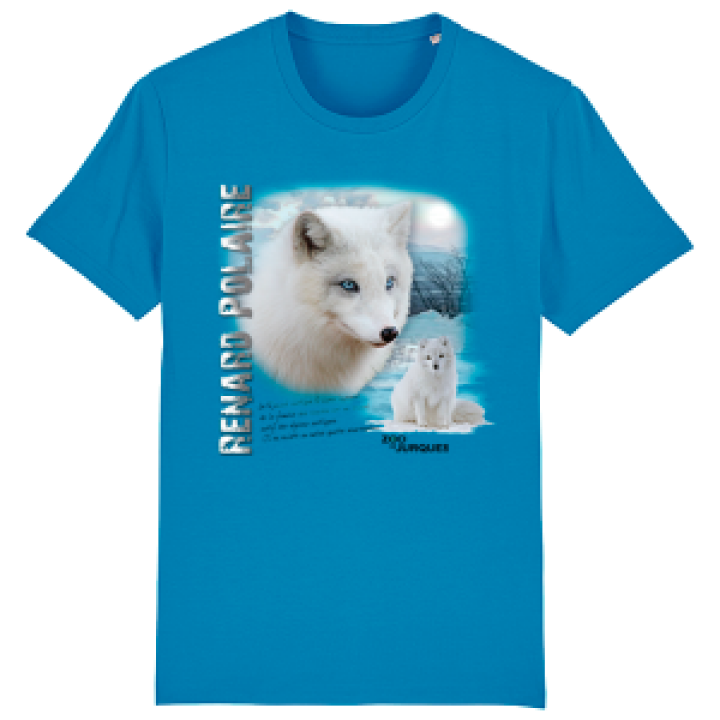 Tshirt premium bio Renard Polaire Zoo de Jurques Azur S