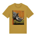 T-shirt premium bio Rhino Linocut Cerza + transfert Col Cerza Ochre S