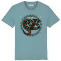 T-shirt premium bio Serpent de Couleurs + transfert Col Bioparc India Ink Grey S