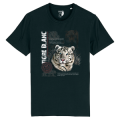 T-shirt premium bio Tigre Blanc Cerza + transfert Col Cerza Black S