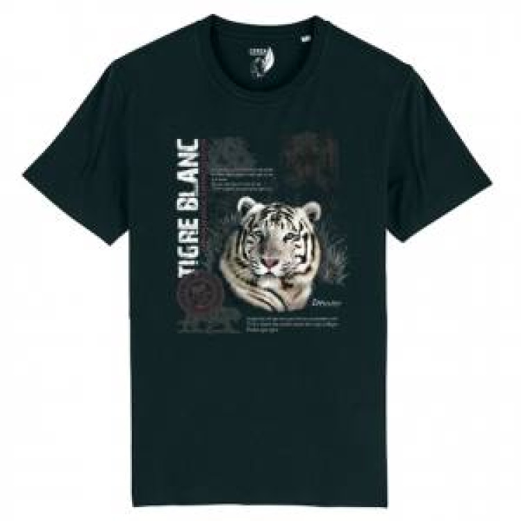 T-shirt premium bio Tigre Blanc Zoo de la Fleche Black XL