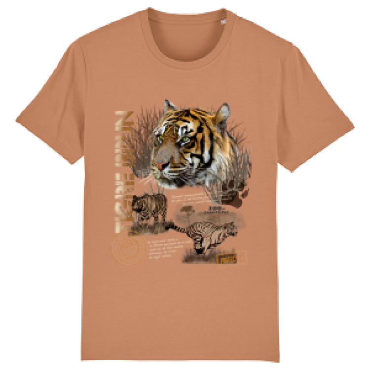 T-shirt premium bio Tigre Brun Zoo de Champrepus Camel S