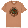 T-shirt premium bio Tortue D E Couleurs + transfert Col Bioparc Camel S