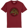 T-shirt premium bio Tortue D E Couleurs + transfert Col Bioparc Burgundy XL