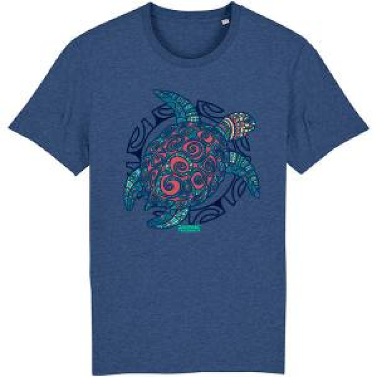 T-shirt premium bio Tortue Multicolore Zooparc de Tregomeur Dark Heather Indigo M