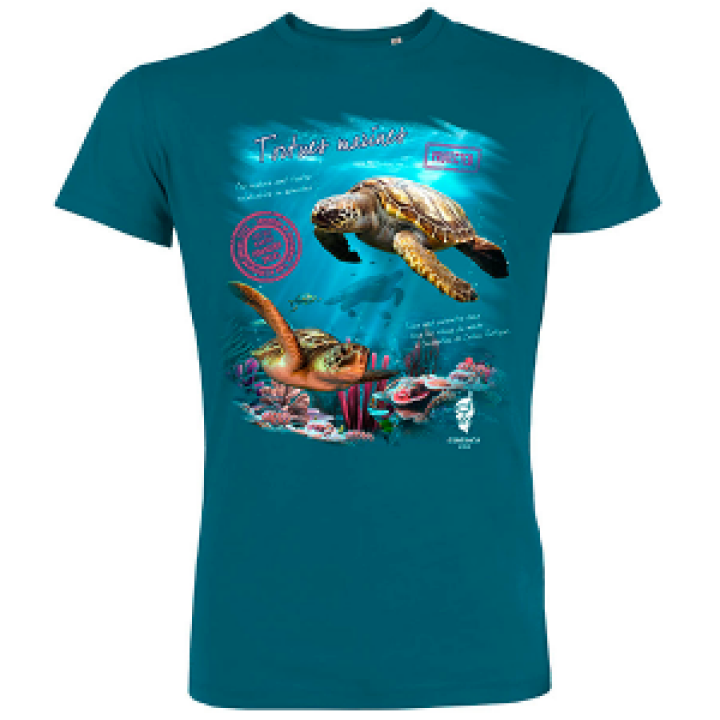 Tshirt premium bio Tortues Marines Zoo Corsica Ocean Depth S