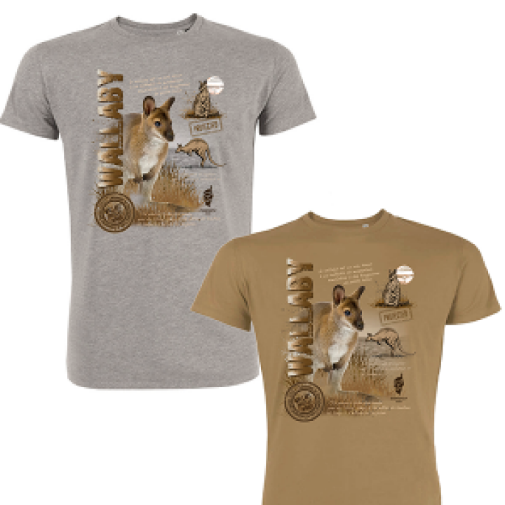 Tshirt premium bio Wallaby Zoo Corsica Camel S