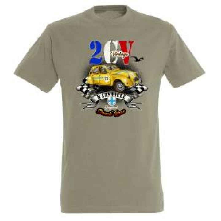 Tshirt unisexe 2 CV Vintage 13 Marseille Kaki S