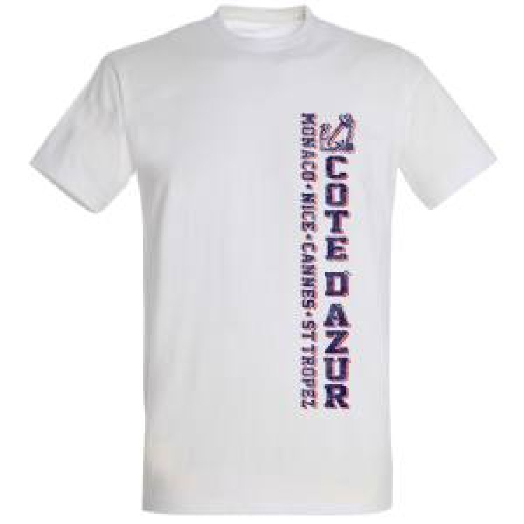 T-shirt unisexe Ancre Côte D'azur Monaco-Nice-Cannes-St Tropez Blanc S