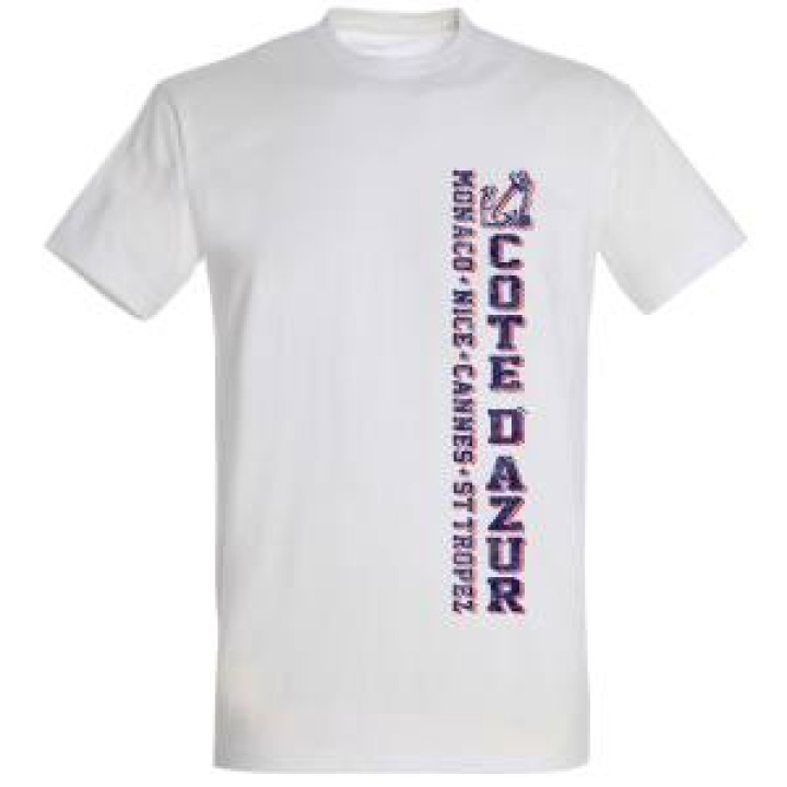 Tshirt unisexe Ancre Côte Dazur MonacoNiceCannesSt Tropez Blanc M