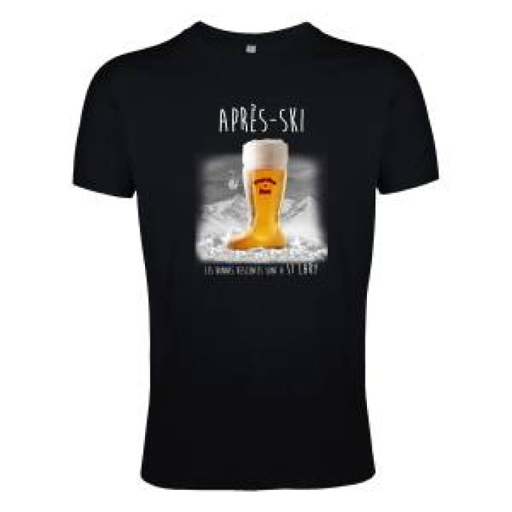 Tshirt unisexe Après Ski les Bonnes Descentes Saint Lary Noir Profond S