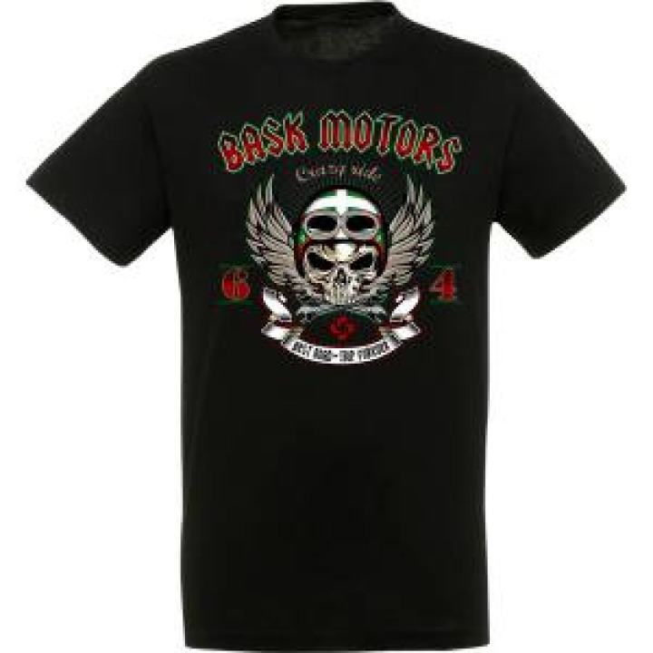 Tshirt unisexe Bask Motors Tête de Mort Noir Profond S