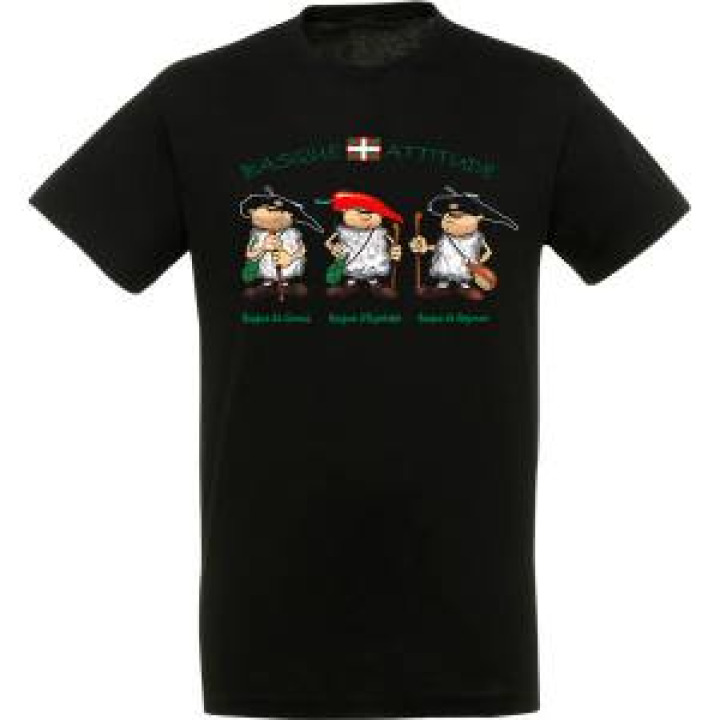 Tshirt unisexe Basque Garazi Espelette Bayonne Noir Profond S