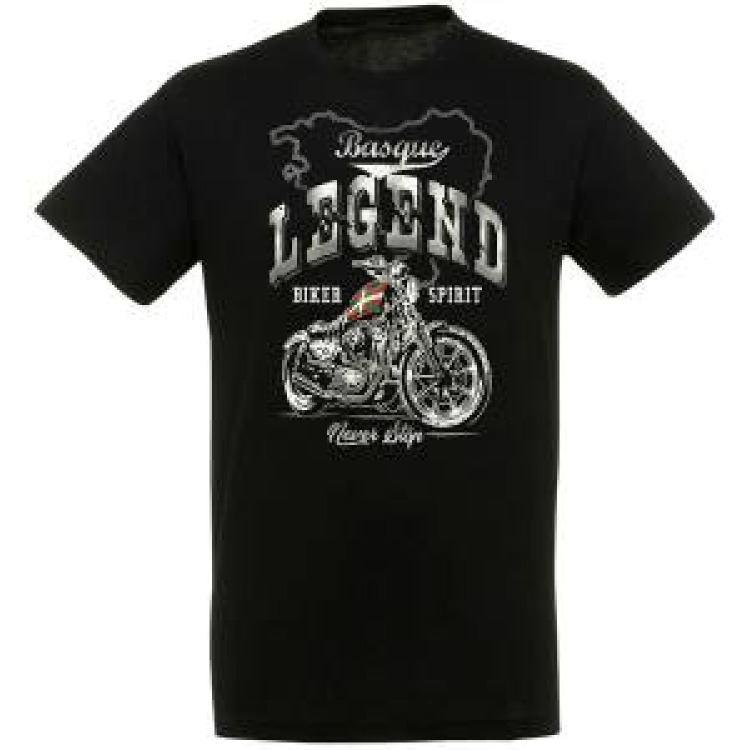 T-shirt unisexe Basque L&eacute;gende Biker Noir Profond XS