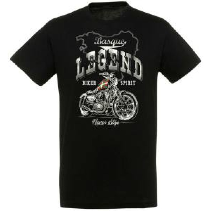 Tshirt unisexe Basque Légende Biker Noir Profond S