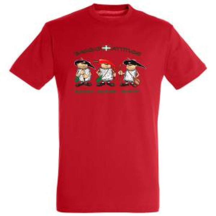 Tshirt unisexe Basque Standard Espelette Aïnhoa Rouge XS