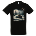 T-shirt unisexe Bateau Phare l’Herbaudière (Carte Ile) Noirmoutier Noir Profond XS