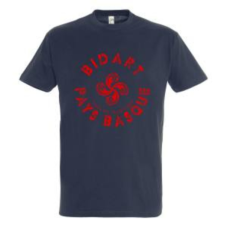 T-shirt unisexe Bidart Pays Basque Croix Basque Marine M