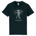 T-shirt unisexe bio &Eacute;l&eacute;phant Gamme Black Zoo de Thoiry + transfert Col Black XS