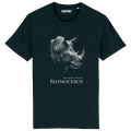 T-shirt unisexe bio Rhinoceros Gamme Black + transfert Col Bioparc Black S