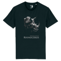 T-shirt unisexe bio Rhinoceros + transfert Col Cerza Black XS